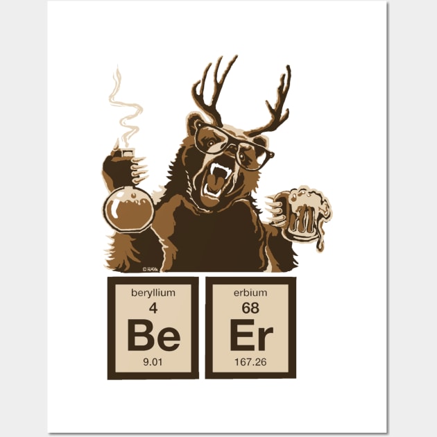 Chemistry Bear Discovered Beer Wall Art by NewSignCreation